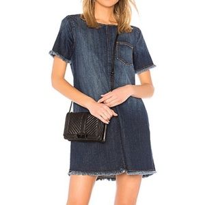 Current Elliott EUC Denim Blue Frayed Edge Shift Dress 💙